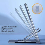 Suport pentru Telefon, Flippy, Pliabil, Reglabil, din ABS, Argintiu