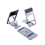 Suport pentru Telefon, Flippy, Pliabil, Reglabil, din ABS, Argintiu