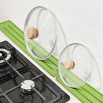 Suport Scurgere Vase, Flippy, din Silicon, Anti-alunecare, 30 x 8 x 1 cm, Verde