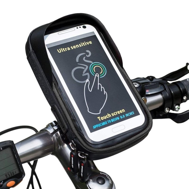 Suport de bicicleta Flippy Wheel UP pentru telefoane cu ecran tactil =< 6.0 inch impermeabil, negru
