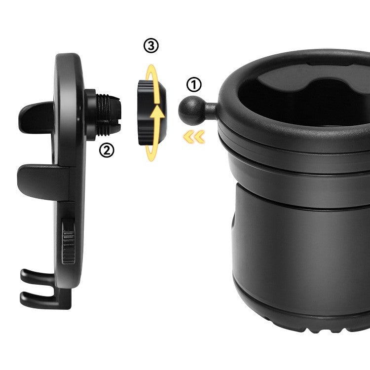 Suport Universal 3in1, Flippy, pentru Carucior, Biciclete, Masina, din ABS, 1 Suport Telefon si 2 Suporturi Pahare,