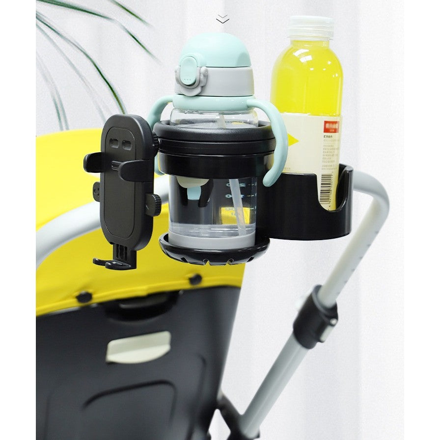 Suport Universal 3in1, Flippy, pentru Carucior, Biciclete, Masina, din ABS, 1 Suport Telefon si 2 Suporturi Pahare,