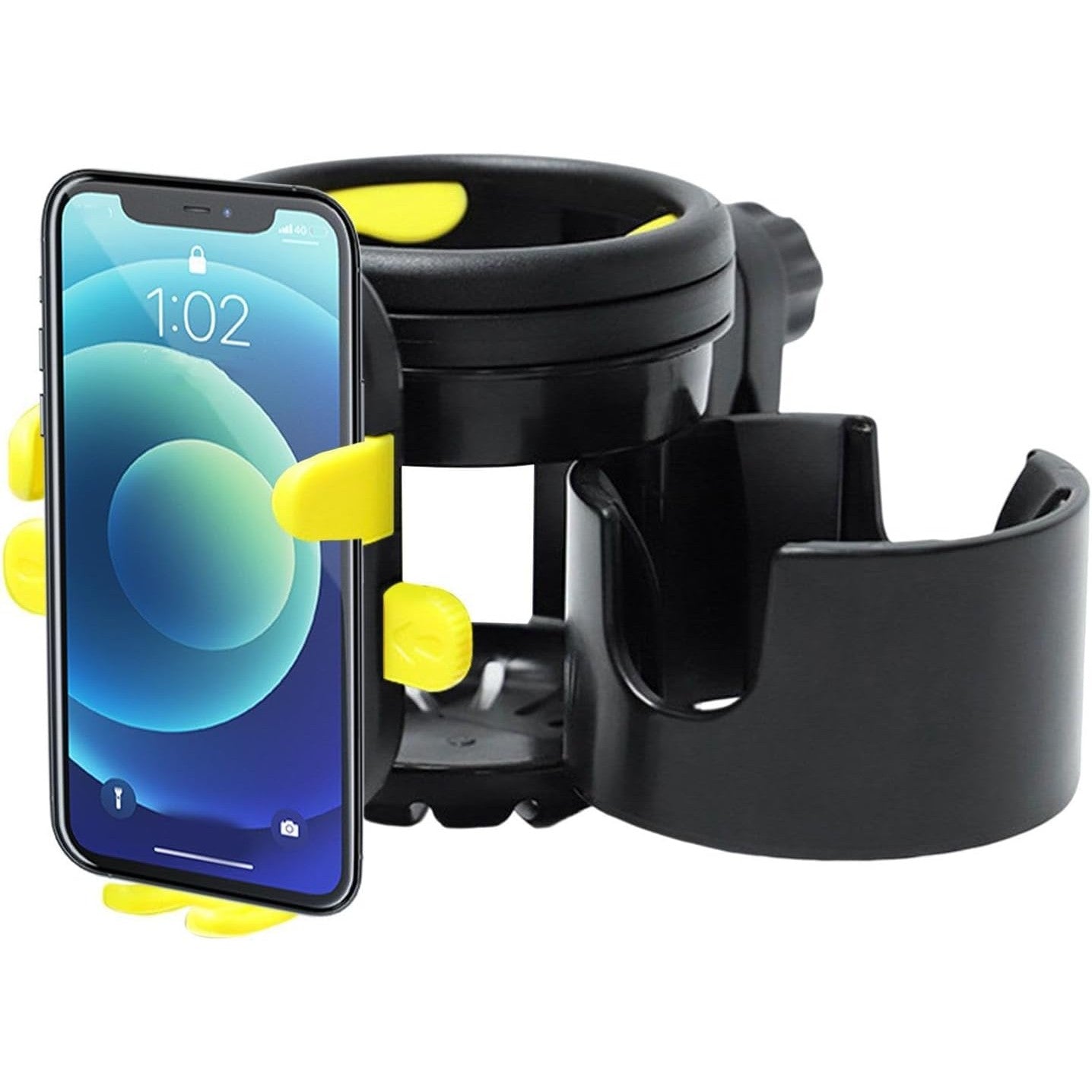 Suport Universal 3in1, Flippy, pentru Carucior, Biciclete, Masina, din ABS, 1 Suport Telefon si 2 Suporturi Pahare,