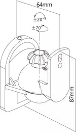 Suporti difuzoare universal 2buc Goobay pe perete regblabil 3.5kg alb
