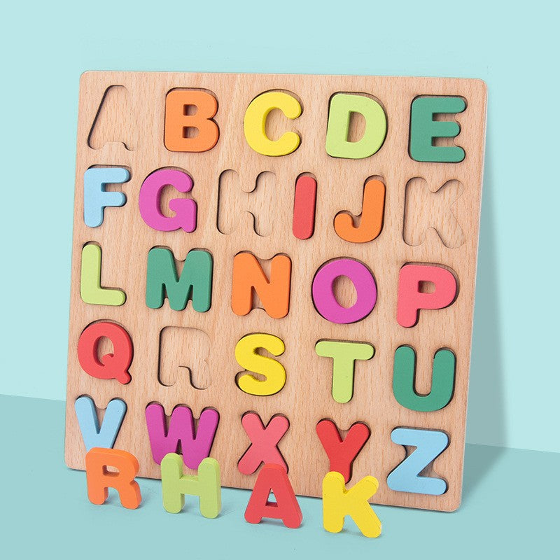 Tabla Montessori, Flippy, din Lemn, Educatie Timpurie Alfabet, 26 Litere Lemn, +18 Luni, 20 x 20 cm, Vopsea pe Baza de