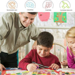 Tabla Montessori, Flippy, din Lemn, Educatie Timpurie Cifre, 25 Piese Lemn, +18 Luni, 20 x 20 cm, Vopsea pe Baza de