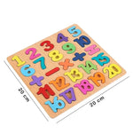 Tabla Montessori, Flippy, din Lemn, Educatie Timpurie Cifre, 25 Piese Lemn, +18 Luni, 20 x 20 cm, Vopsea pe Baza de