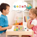 Tabla Montessori, Flippy, din Lemn, Educatie Timpurie Cifre, 25 Piese Lemn, +18 Luni, 20 x 20 cm, Vopsea pe Baza de