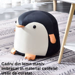 Taburet Pentru Copii, Flippy, Cadru din Lemn Masiv, 25 x 29 x 29 cm, Perna de Burete Elastica si Maner de Transport, in