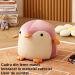 Taburet Pentru Copii, Flippy, Cadru din Lemn Masiv, 25 x 29 x 29 cm, Perna de Burete Elastica si Maner de Transport, in