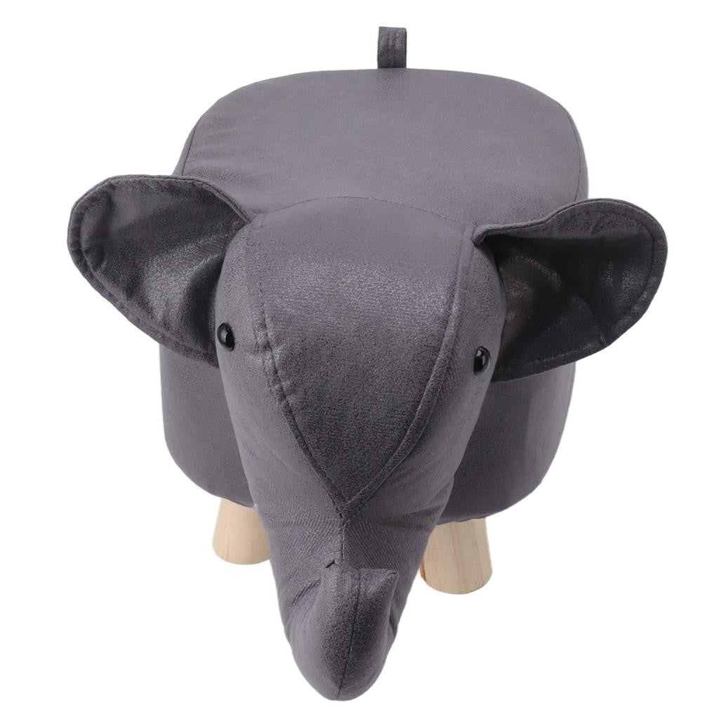 Taburet pentru Copii, Flippy, Scaun Tip Taburet, Model Elefant, din Lemn Masiv, Scaun pentru Copii, 30 x 25 x 25 cm,