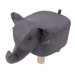Taburet pentru Copii, Flippy, Scaun Tip Taburet, Model Elefant, din Lemn Masiv, Scaun pentru Copii, 30 x 25 x 25 cm,