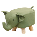 Taburet pentru Copii, Flippy, Scaun Tip Taburet, Model Elefant, din Lemn Masiv, Scaun pentru Copii, 30 x 25 x 25 cm,