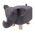 Taburet pentru Copii, Flippy, Scaun Tip Taburet, Model Elefant, din Lemn Masiv, Scaun pentru Copii, 30 x 25 x 25 cm,