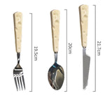 Tacamuri pentru Copii, Flippy, Set 3 Piese, Tacamuri pentru Dejun, Lingura Furculita Cutit, Stil Italian, Manere forma