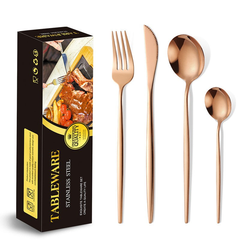 Tacamuri Portugheze, Flippy, Set din 24 de Piese din Otel Inoxidabil, 6 Cutie, 6 Furculite, 6 Linguri de Masa, 6
