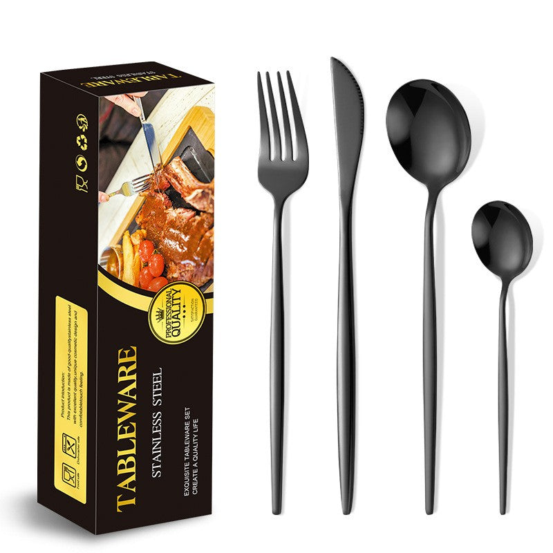 Tacamuri Portugheze, Flippy, Set din 24 de Piese din Otel Inoxidabil, 6 Cutie, 6 Furculite, 6 Linguri de Masa, 6