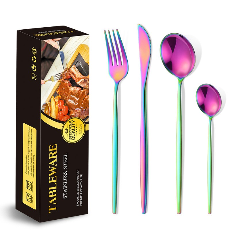 Tacamuri Portugheze, Flippy, Set din 24 de Piese din Otel Inoxidabil, 6 Cutie, 6 Furculite, 6 Linguri de Masa, 6