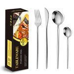 Tacamuri Portugheze, Flippy, Set din 24 de Piese din Otel Inoxidabil, 6 Cutie, 6 Furculite, 6 Linguri de Masa, 6