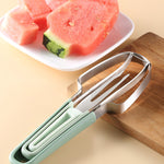 Taietor Decojitor pentru Pepene, Flippy, pentru Legume si Fructe, Multifunctional, Set din 3 Parti, Otel Inoxidabil si