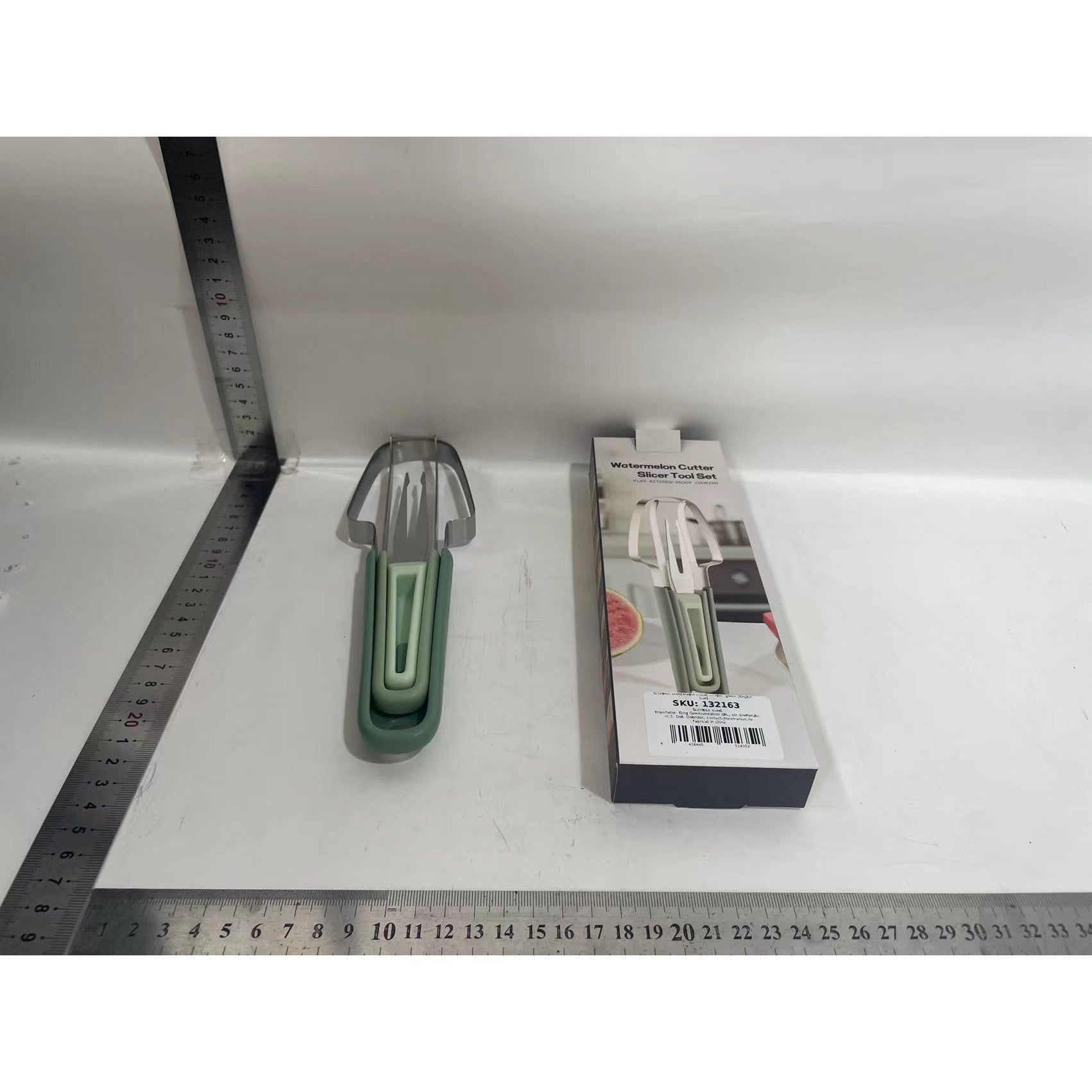 Taietor Decojitor pentru Pepene, Flippy, pentru Legume si Fructe, Multifunctional, Set din 3 Parti, Otel Inoxidabil si