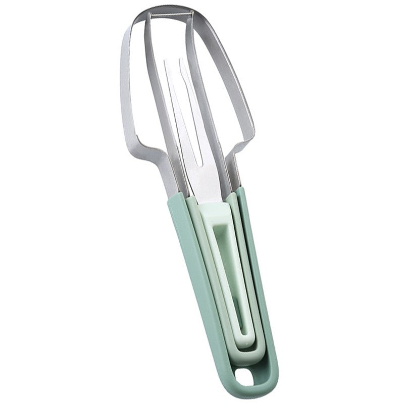 Taietor Decojitor pentru Pepene, Flippy, pentru Legume si Fructe, Multifunctional, Set din 3 Parti, Otel Inoxidabil si