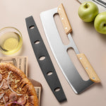 Taietor Feliator de Pizza, Flippy, din Otel Inoxidabil, cu Capac, Maner din Doua Bucatie, din Lemn, Antialunecare, Lama