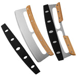 Taietor Feliator de Pizza, Flippy, din Otel Inoxidabil, cu Capac, Maner din Lemn, Antialunecare, Lama Neteda si