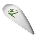 Taietor special pentru avocado Flippy, 3 in 1, forma curbata, zimti pentru apucare si taiere, din otel inoxidabil, 15 x