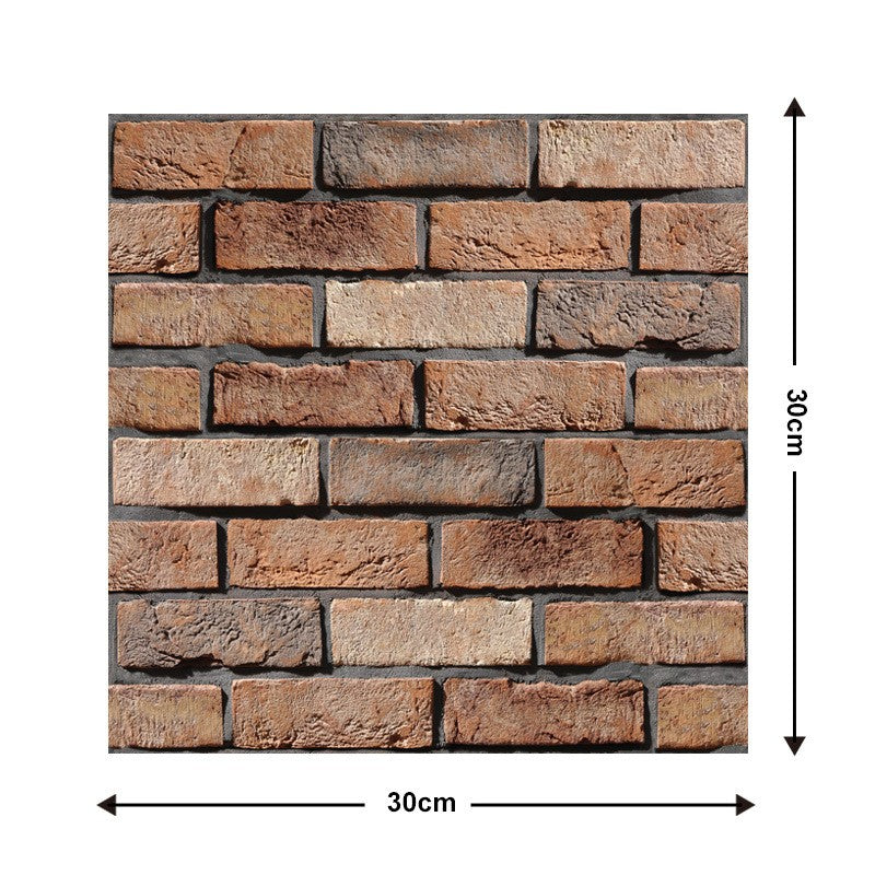 Set 10 x Placi Tapet Autocolant 3D cu Imitatie de Caramida de Exterior, pentru Perete Bucatarie Sufragerie, Usor de