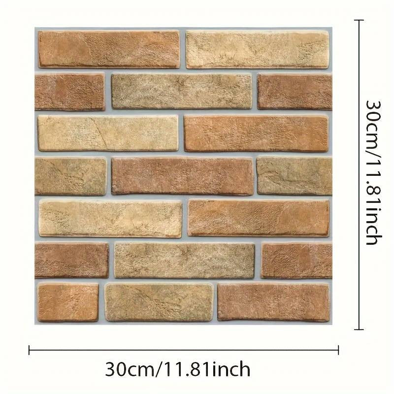 Set 10 x Placi Tapet Autocolant 3D cu Imitatie de Caramida de Piatra, pentru Perete Bucatarie Sufragerie, Usor de