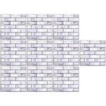 10 x Placi Tapet Autocolant 3D cu Imitatie de Marmura Dreptunghiulara, pentru Perete Bucatarie Sufragerie, Usor de