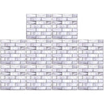 10 x Placi Tapet Autocolant 3D cu Imitatie de Marmura Dreptunghiulara, pentru Perete Bucatarie Sufragerie, Usor de