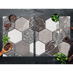 10 x Placi Tapet Autocolant 3D cu Imitatie de Marmura Hexagonala, pentru Perete Bucatarie Sufragerie, Usor de Curatat,