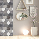 10 x Placi Tapet Autocolant 3D cu Imitatie de Marmura Hexagonala, pentru Perete Bucatarie Sufragerie, Usor de Curatat,