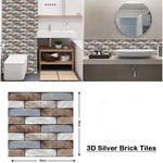 10 x Placi Tapet Autocolant 3D cu Imitatie de Marmura, pentru Perete Bucatarie Sufragerie, Usor de Curatat, Rezistent