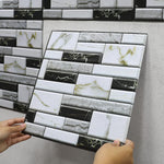 Set 10 x Placi Tapet Autocolant 3D cu Imitatie de Marmura, pentru Perete Bucatarie Sufragerie, Usor de Curatat,