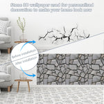 Set 10 x Placi Tapet Autocolant 3D cu Imitatie de Pietre, pentru Perete Bucatarie Sufragerie, Usor de Curatat,