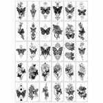 Set 30 Tatuaje Temporare, Flippy, pe Baza de Apa, Model 3, Negru