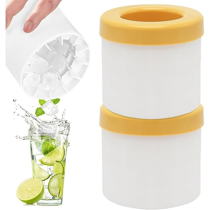 Tava de Gheata din Silicon cu Capac, Flippy, Forma de Gheata pentru Racirea Bauturilor, in Forma de Pahar, Silicon fara