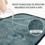 Prosop Uscare Auto, Flippy, 600 GSM, Microfibra Premium, Ultra Absorbant, Fara Urme, 90x70 cm, Albastru Deschis