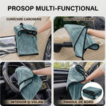 Prosop Uscare Auto, Flippy, 600 GSM, Microfibra Premium, Ultra Absorbant, Fara Urme, 90x70 cm, Albastru Deschis