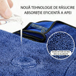 Prosop Uscare Auto, Flippy, 600 GSM, Microfibra Premium, Ultra Absorbant, Fara Urme, 90x70 cm, Albastru Inchis