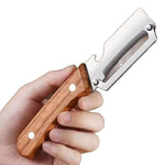 Curatator de Fructe/Legume, Flippy, 2in1, Desfacator de Sticle, Multifunctional, Maner de Lemn, Maro