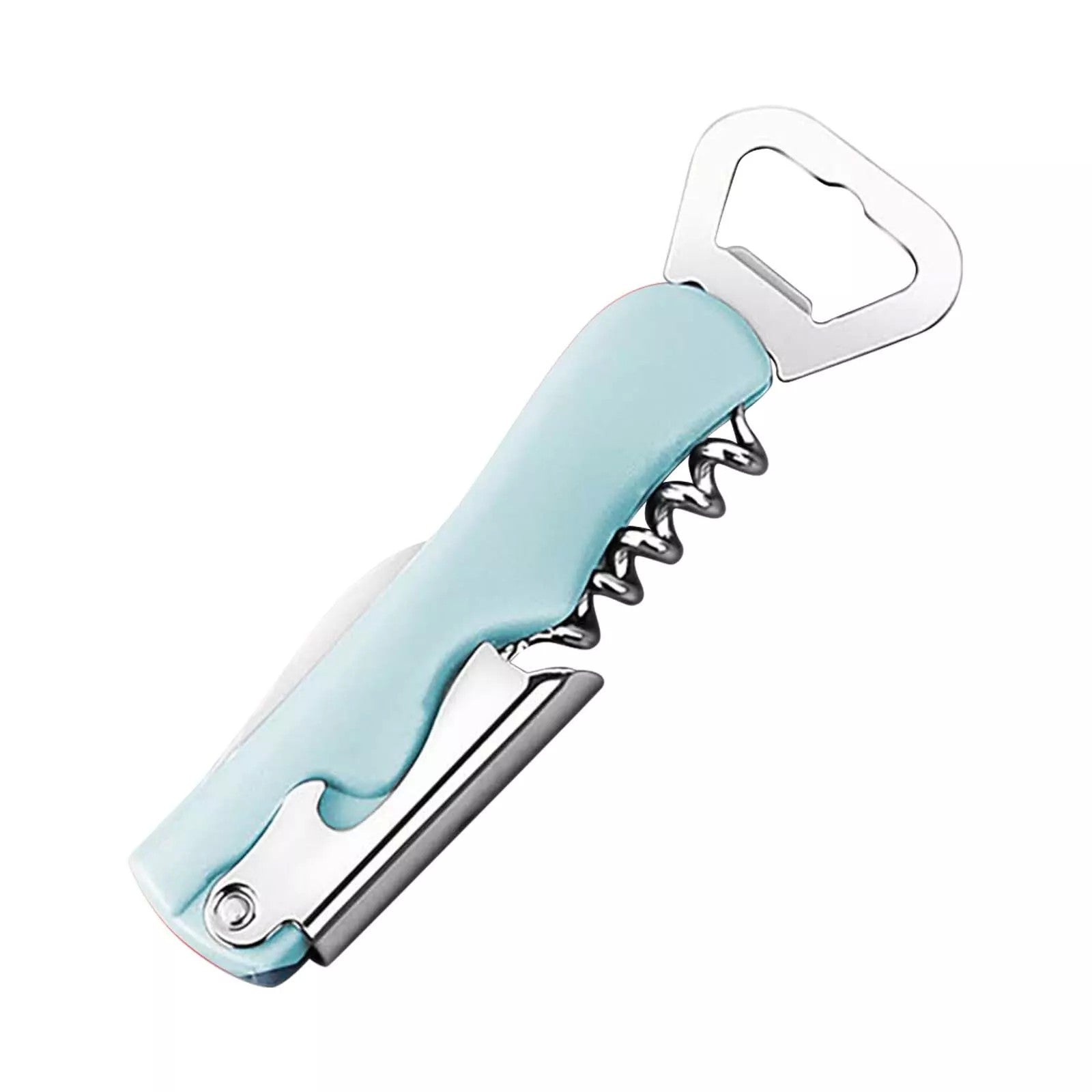 Tirbuson de Sticle 4 in 1, Flippy, Desfacator de Sticle Multifunctional, din Inox cu Maner Anti Alunecare, 13.5 x 4 cm