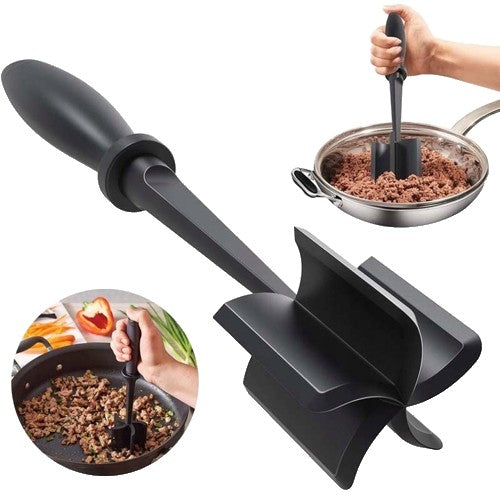 Tocator de Carne Manual, Flippy, cu Lama pentru Tocarea si Amestecarea Carnii, 28x6cm, cu 5 Lame Curbate, Rezistent la
