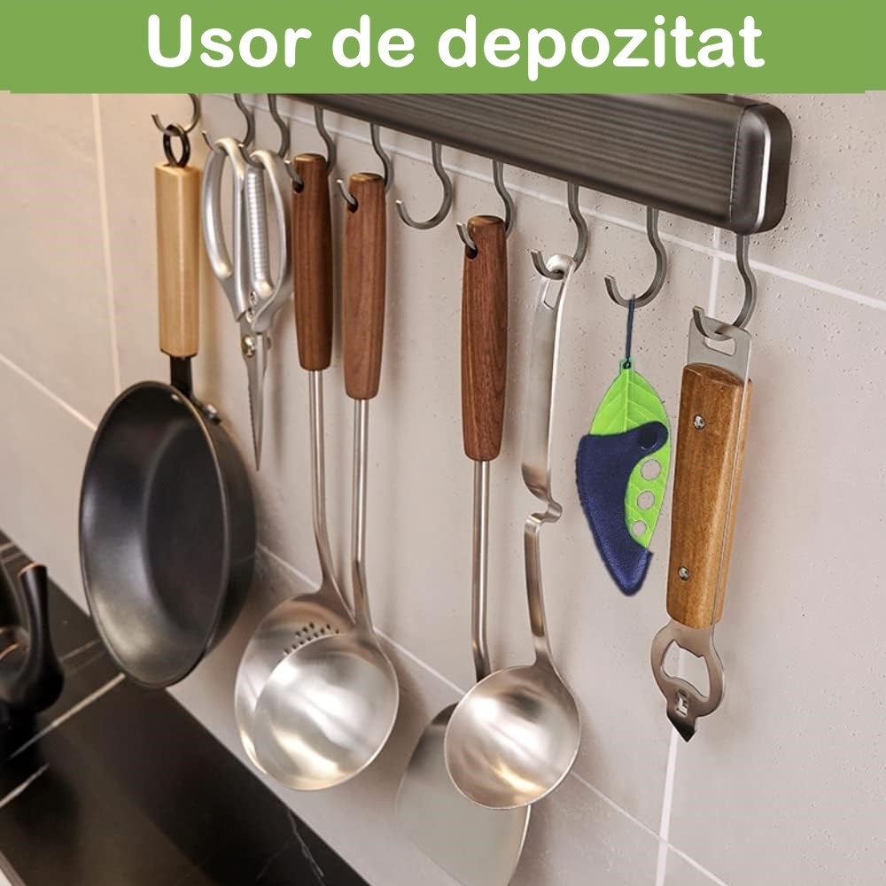 Tocator manual pentru ierburi Flippy, instrument de curatat frunze, tocator, margini ascutie, 9 gauri de diferite
