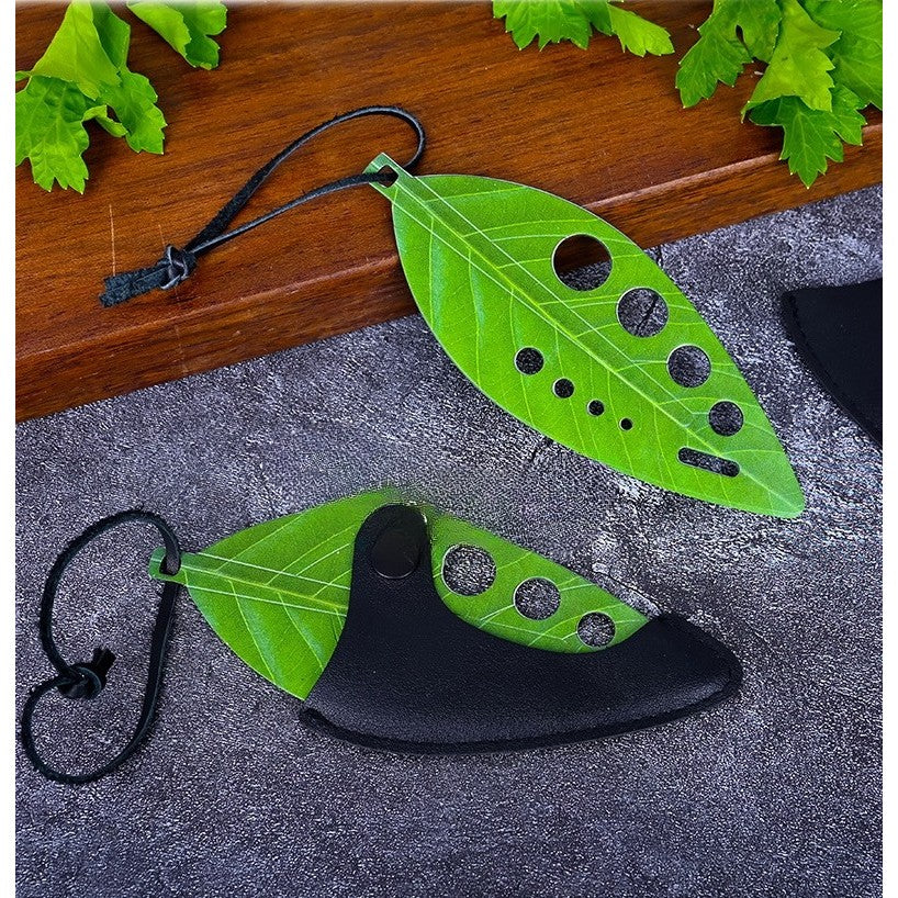 Tocator manual pentru ierburi Flippy, instrument de curatat frunze, tocator, margini ascutie, 9 gauri de diferite