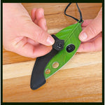 Tocator manual pentru ierburi Flippy, instrument de curatat frunze, tocator, margini ascutie, 9 gauri de diferite