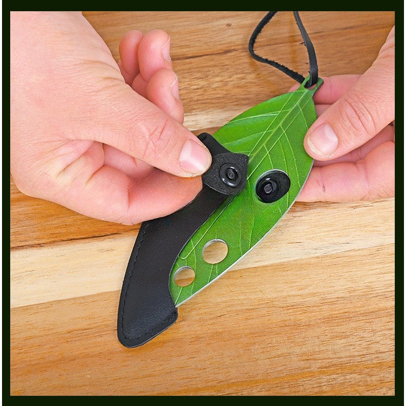 Tocator manual pentru ierburi Flippy, instrument de curatat frunze, tocator, margini ascutie, 9 gauri de diferite